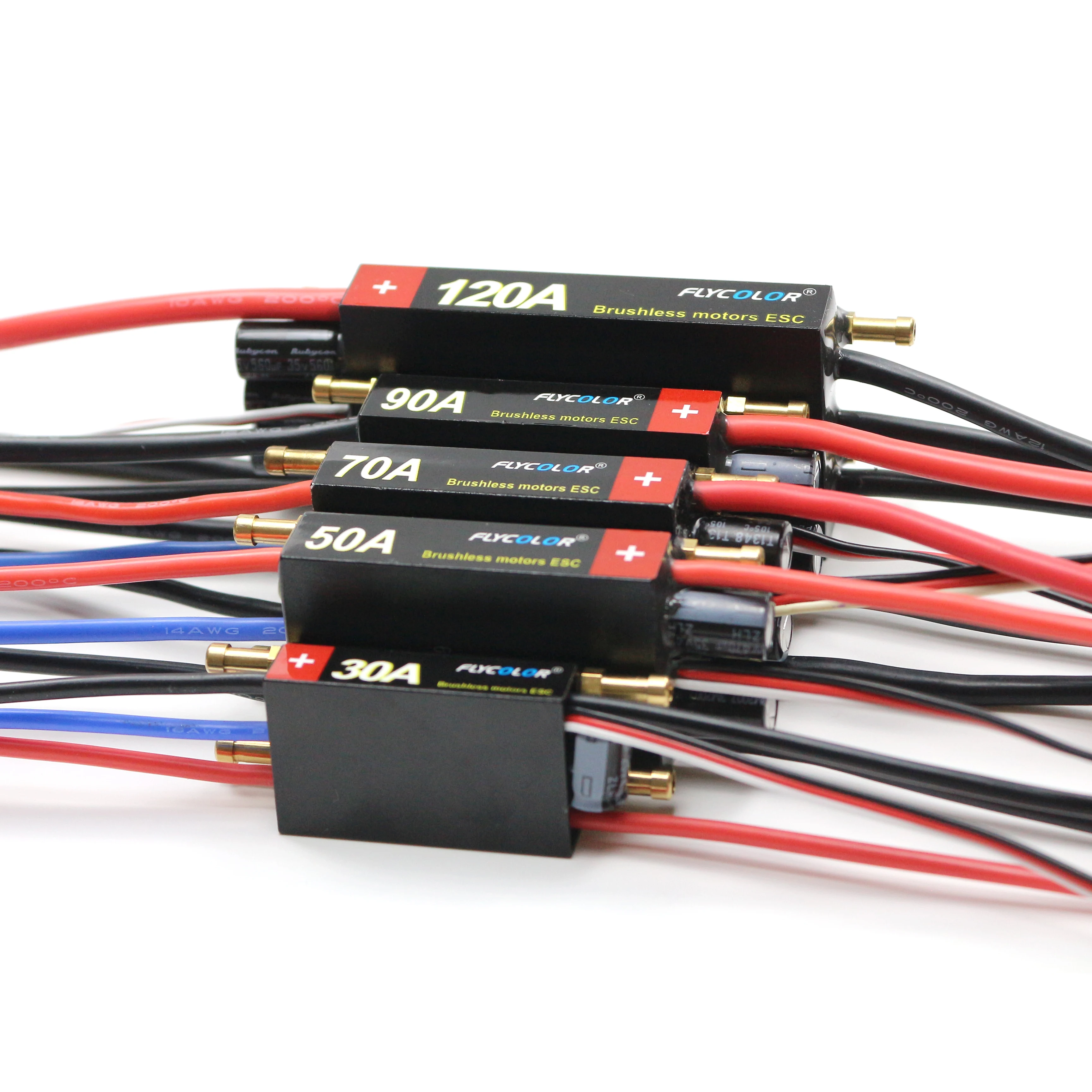 Фото FlyColor 30A 50A 70A 90A 120A ESC для радиоуправляемых лодок, водонепроницаемый, 2-6S Lipo, бесщеточный регулятор скорости с программной картой для мотора радиоуправляемой лодки №5