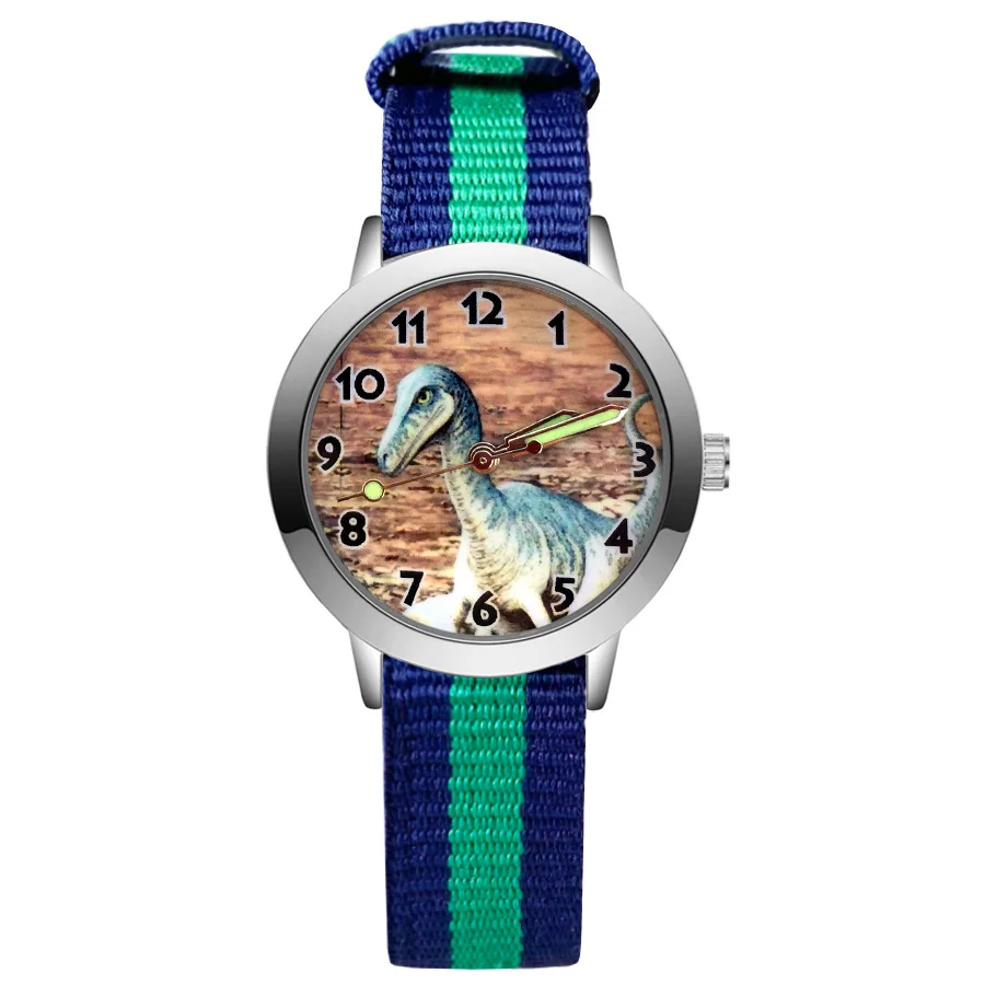 

Fashion Wrist Watches Cute Cartoon Dinosaur Style Children's Kids Student Girls Boys Quartz Nylon Strap Clock