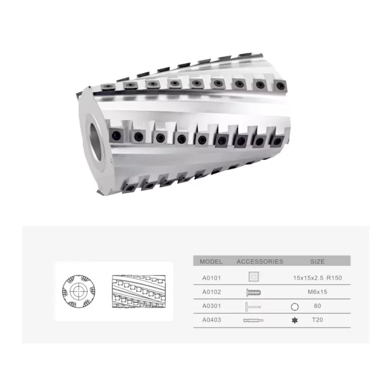 

Дискозная спиральная фреза, четырехсторонний строгальный станок и концевая фреза, режущий инструмент, лезвие R150