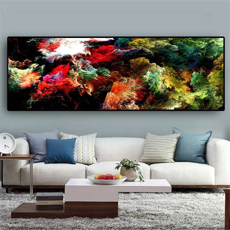 Современные абстрактные красочные облака пейзаж живопись плакаты и фото стены
