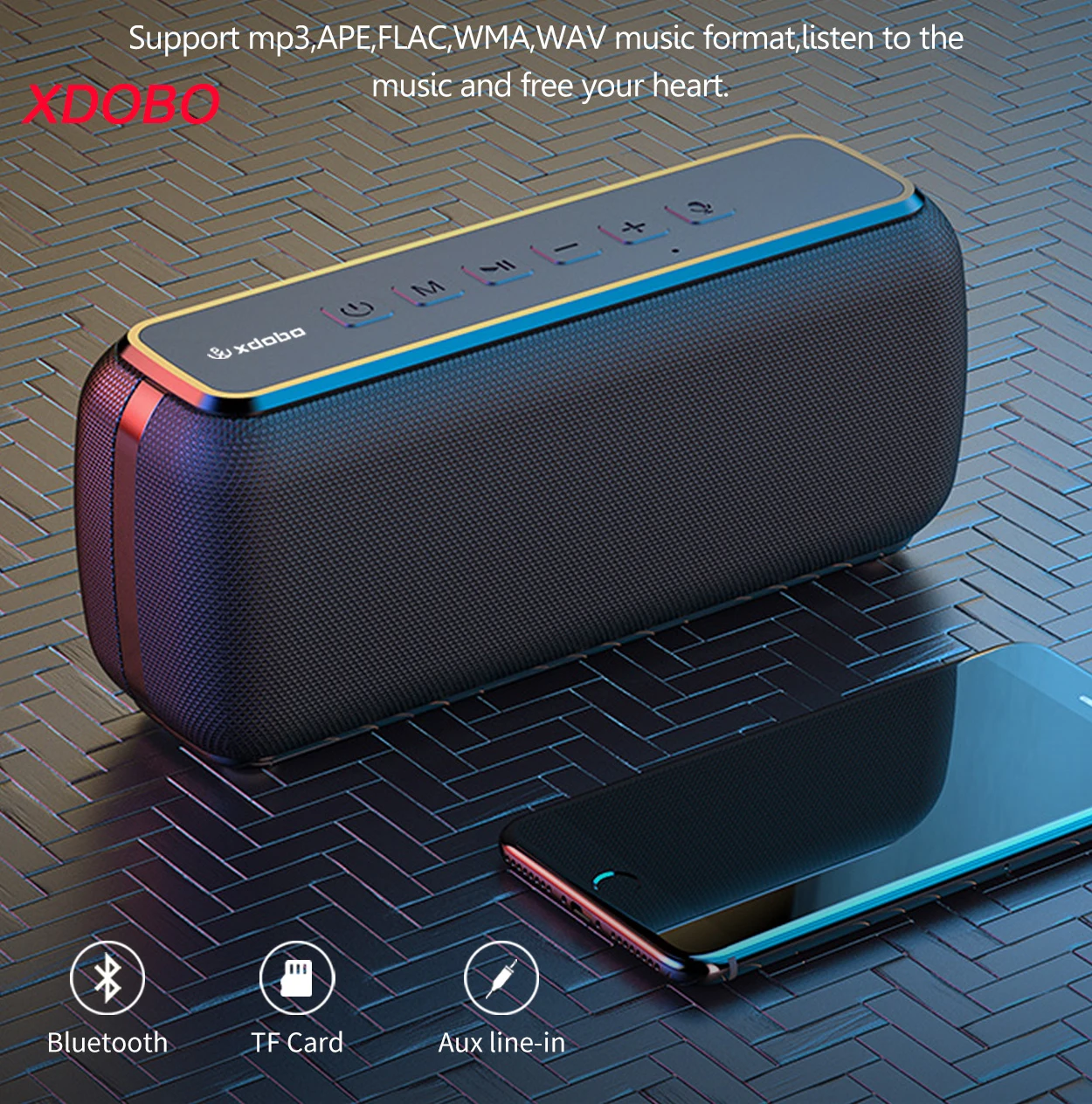 

XDOBO X7 50W Portable Speakers Bass Subwoofer Wireless Waterproof TWS 6600mAh Power Bank Function Suporrt USB/TF/AUX