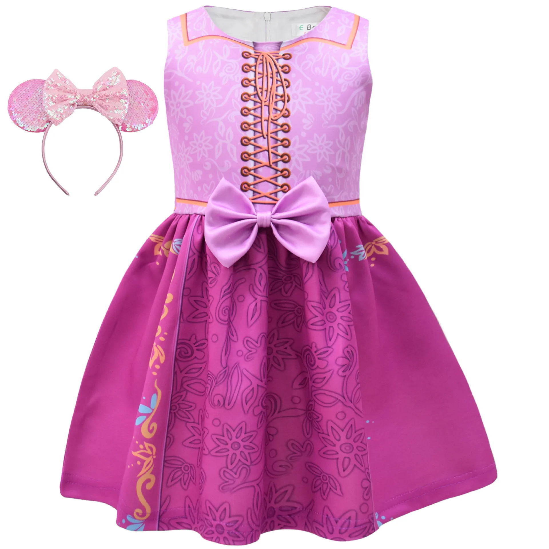 

Детский Костюм Русалки Рапунцель для девочек, мультяшное платье принцессы, одежда для косплея на день рождения, карнавал, Хэллоуин
