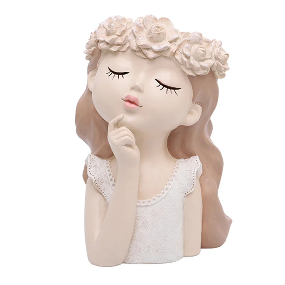 

Creative Meditative Girl Succulent Planter Home Flower Pot Small Plant Container