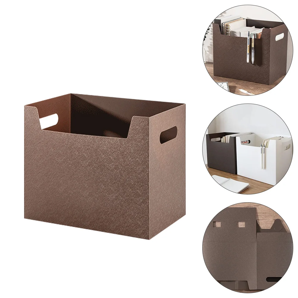

2pcs Foldable Basket Bin File Holders Office Desk Organizer Document Boxes Magazine Rack Container for Home Office