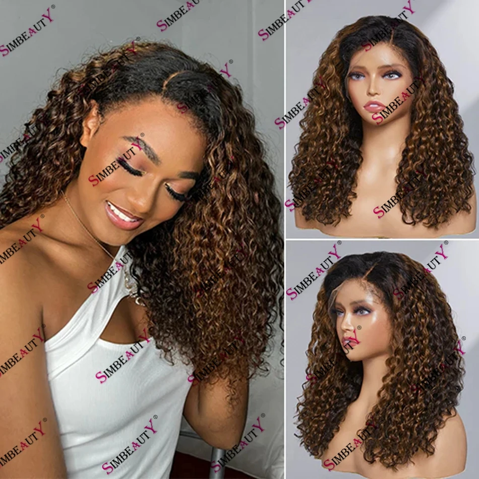 Brazilian Human hair Highlight Auburn Brown 13x6 Lace Front Wig for Black Women 200 Density Natural Hairline Women Wig