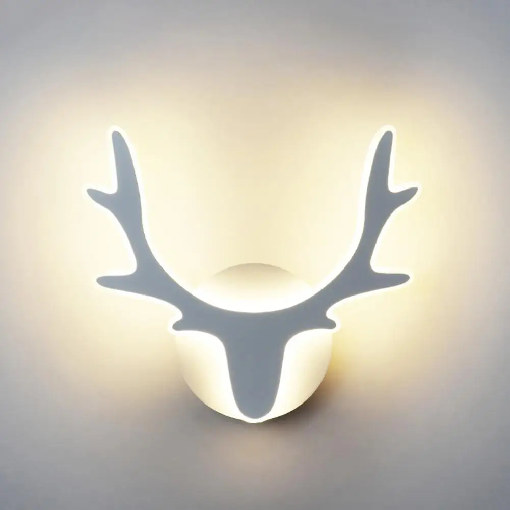 

Modern Lamp Eye-catching Smooth Edge Long Lasting Simple Corridor Aisle Deer Head Lamp Bedside Light for Home