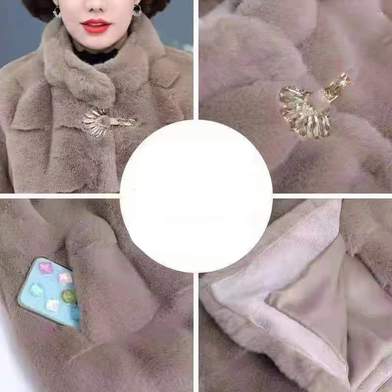 New Winter Coat for Women Long Faux Fur Coat Parkas Jackets Warm Thickening Imitation Mink Fur Jacket Oversize Fashion