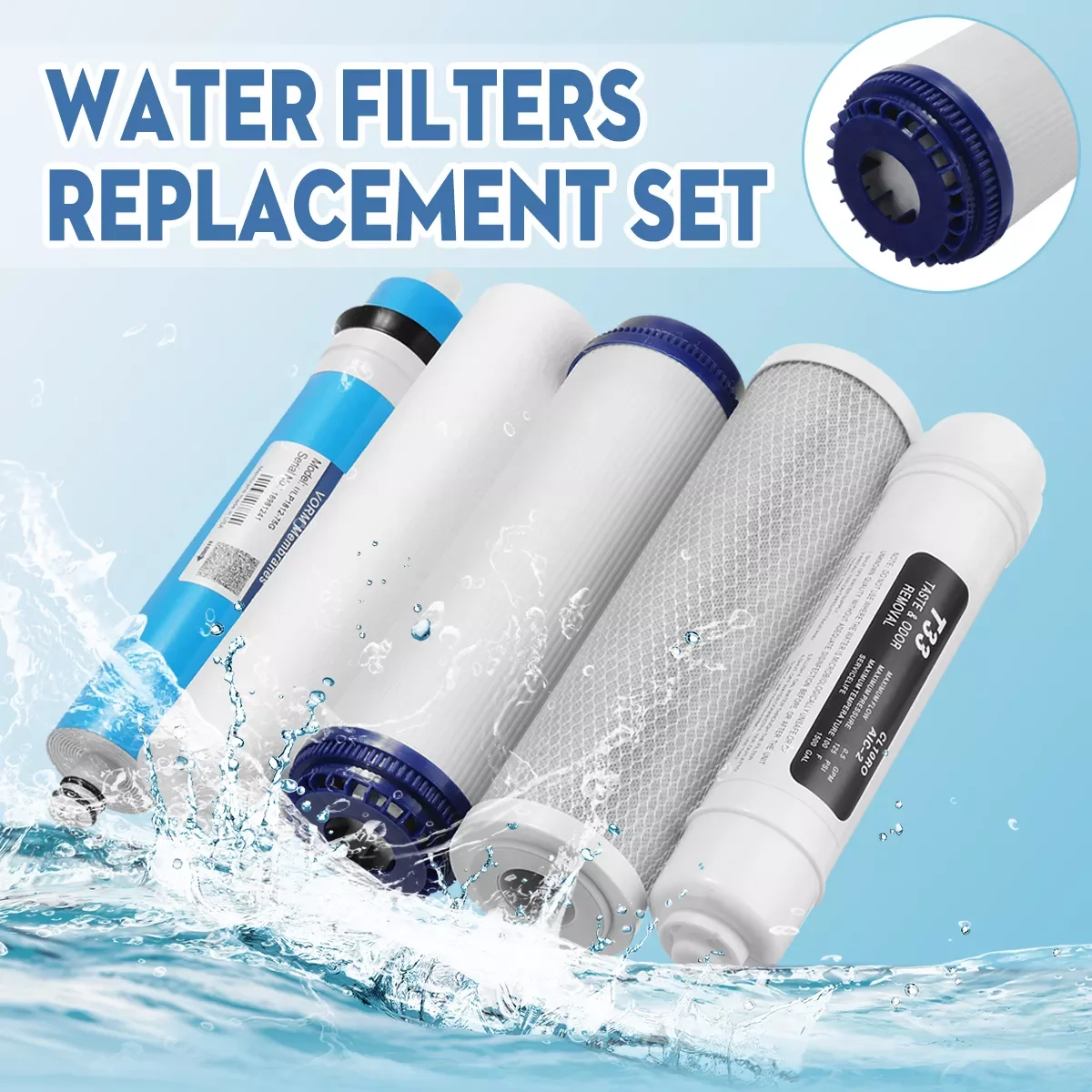 

Home Kitchen Reverse Osmosis RO Membrane Housing Replacement Water Filter System Water Purifier 50 75 100 125 400 GPD