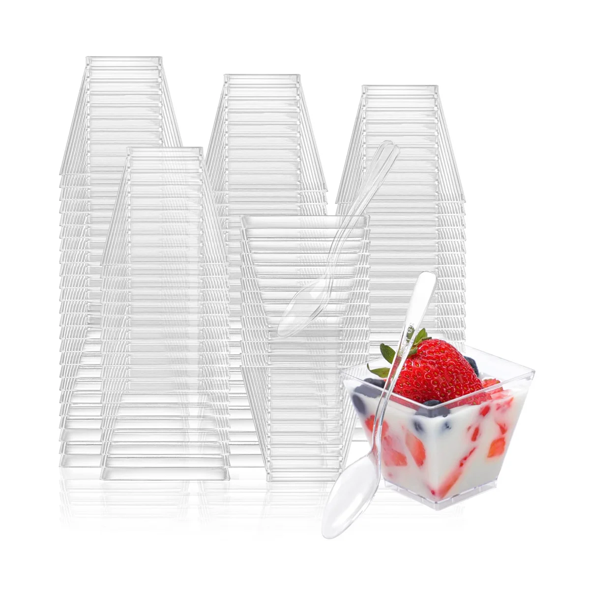 

100 шт., одноразовые мини-стаканы для десертов, 2 унции