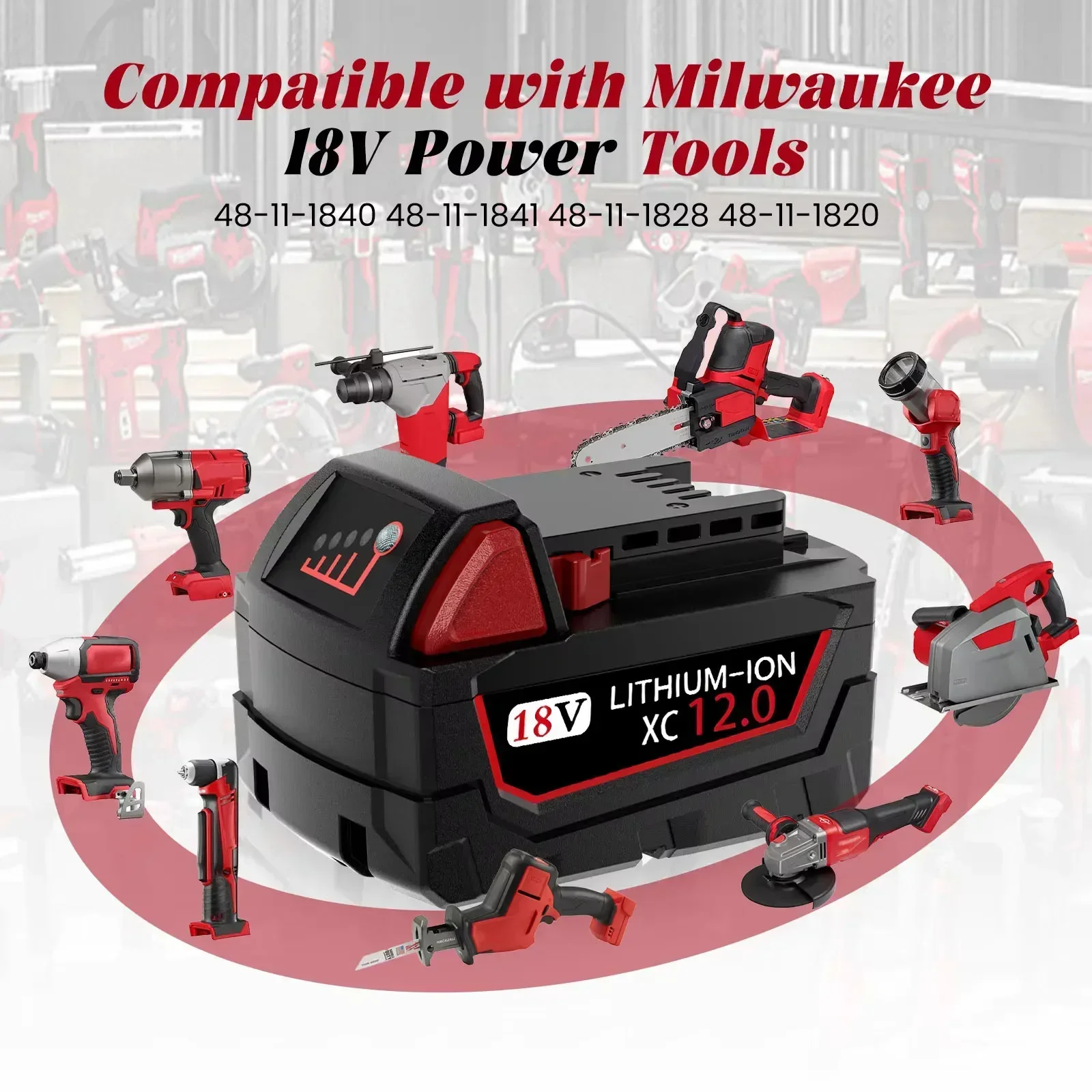 Для Milwaukee 18 В 12 0 Ач Сменная аккумуляторная батарея M18 XC 48-11-1860 48-11-1850 48-11-1840 48-11-1820