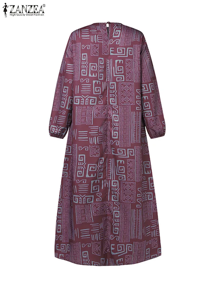 Элегантное Женское Мусульманское Платье С Длинным Рукавом Zanzea В Богемном Стиле