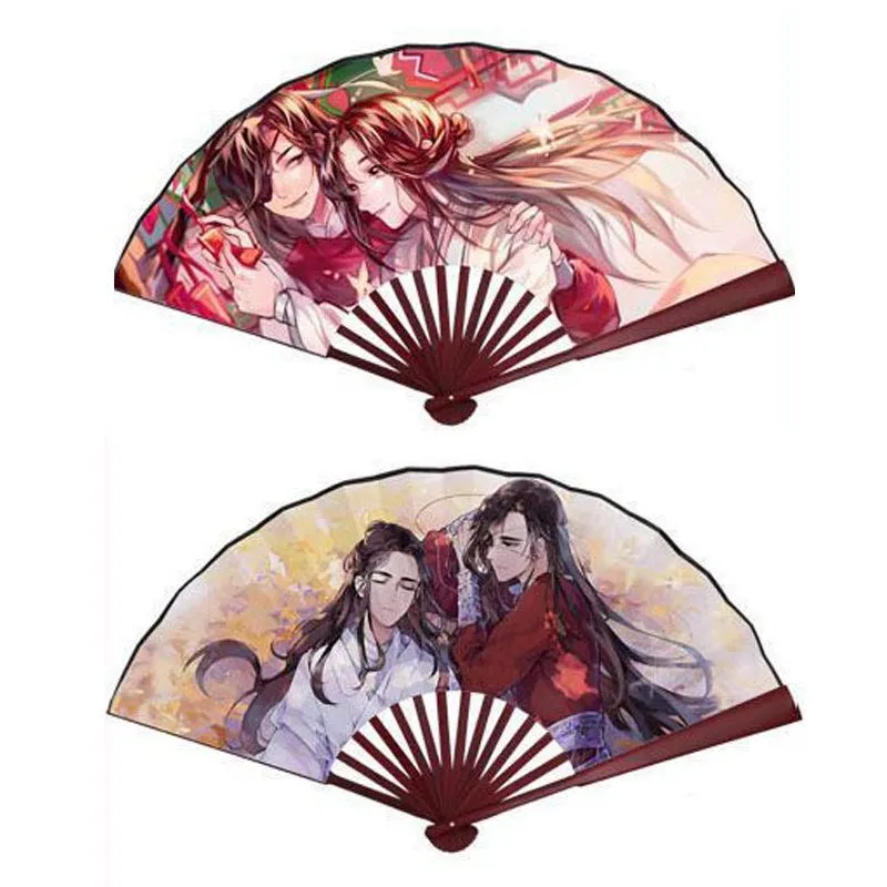 

Аниме Tian Guan Ci Fu Hua Cheng Косплей складной веер Xie Lian ручной складной веер из крутой ткани мультяшный веер для танцев подарок на Рождество