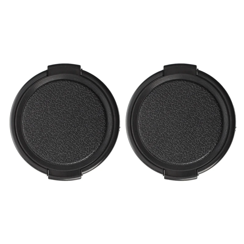

2X Textured Black Plastic 52Mm Lens Cover Cap For Camera