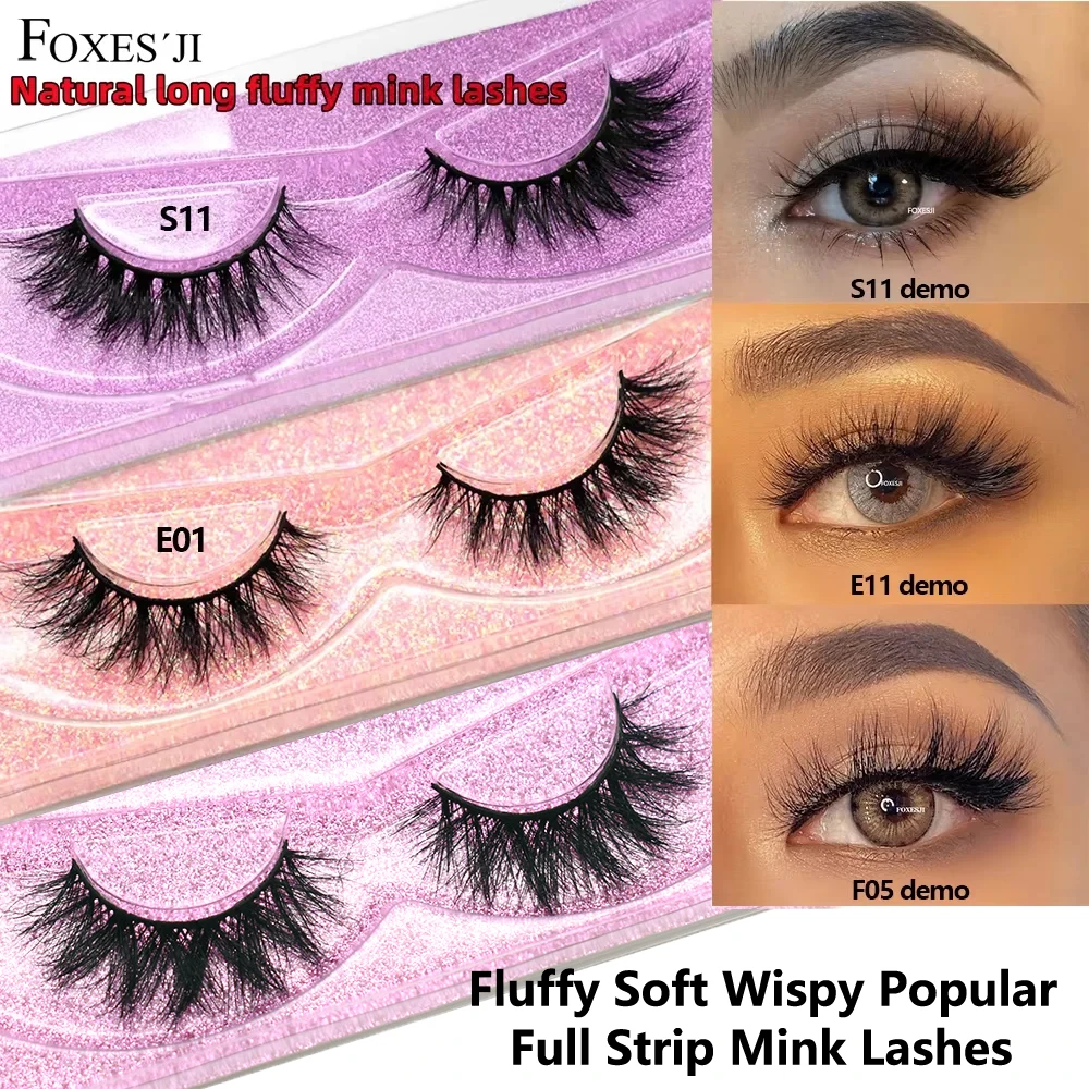 Объемные норковые накладные ресницы FOXESJI шиньон искусственные Многоразовые