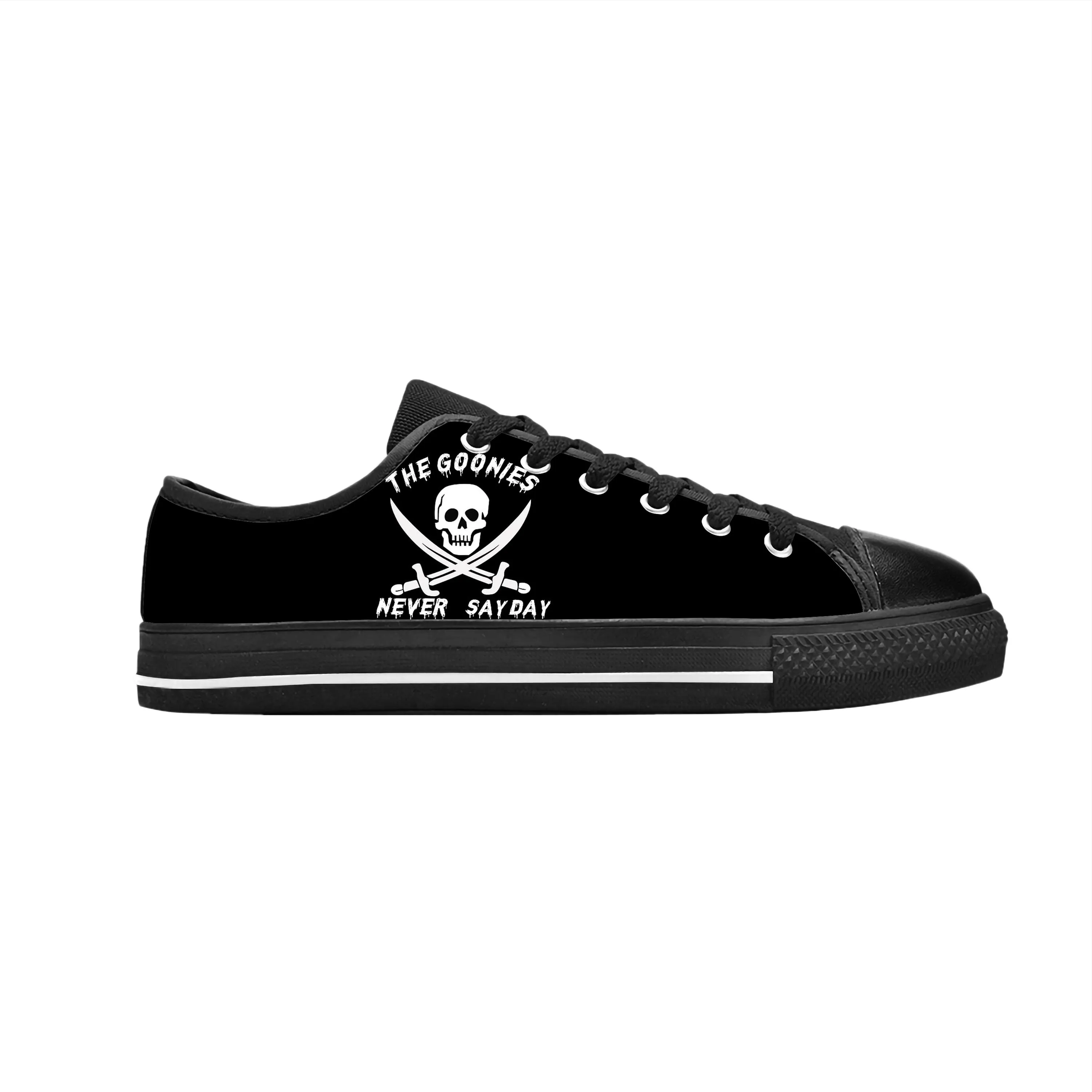 

Кроссовки goonet Never Say Die Skull Skeleton пиратские готические повседневные тканевые туфли с низким верхом удобные дышащие кроссовки с 3D-принтом для мужчин и женщин