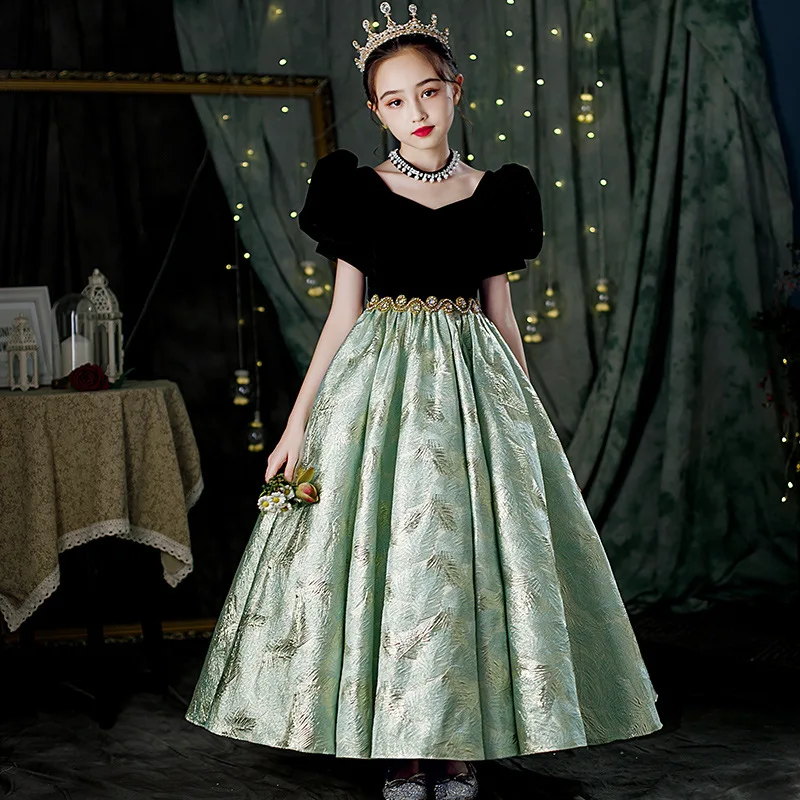 Kids Long Dress for Girls Children 2 3 To 8 14 Years Birthday Party Evening Formal Occasion Dresses Elegant Luxury Pageant Gowns