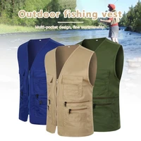 outdoor fishing vests quick dry breathable multi pocket mesh jackets photography hiking waistcoat summer sport waistcoat jacket