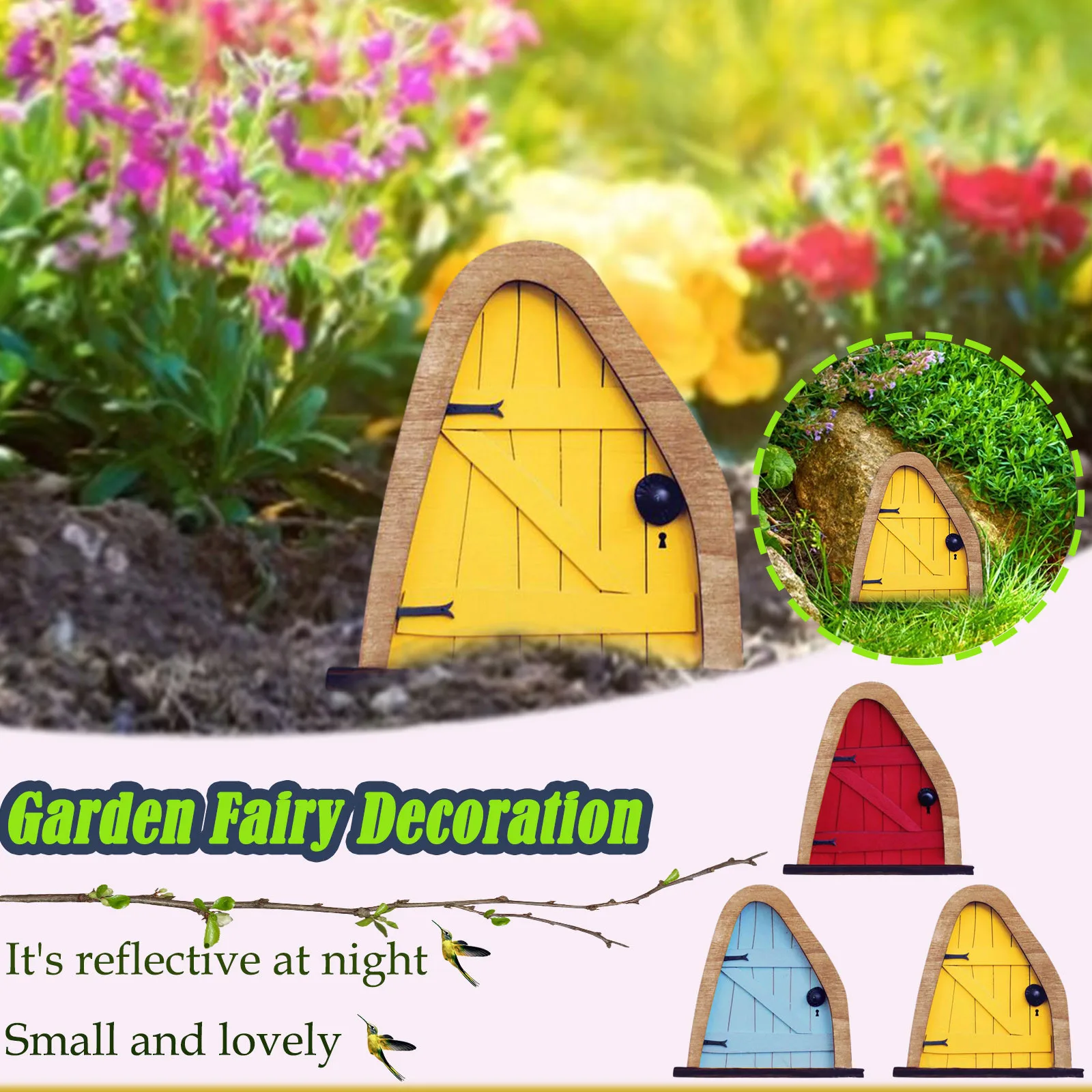 

3PCS Miniature Gnome Fairy House Window Doors For Trees Outdoor Tree Decoration Garden Ornaments Small Christmas Ornament Balls