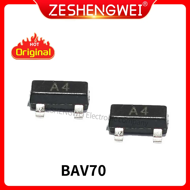 

100PCS BAV70 A4 200mA / 70V SOT-23 Dual Surface Mount Switching Diode In Stock