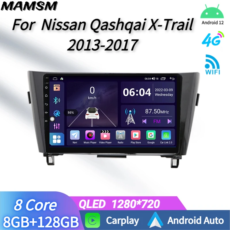 

10" Wireless CarPlay Android Auto Radio For NISSAN Qashqai X-Trail 2013-2017 Car Multimedia Player Bluetooth GPS 2din autoradio
