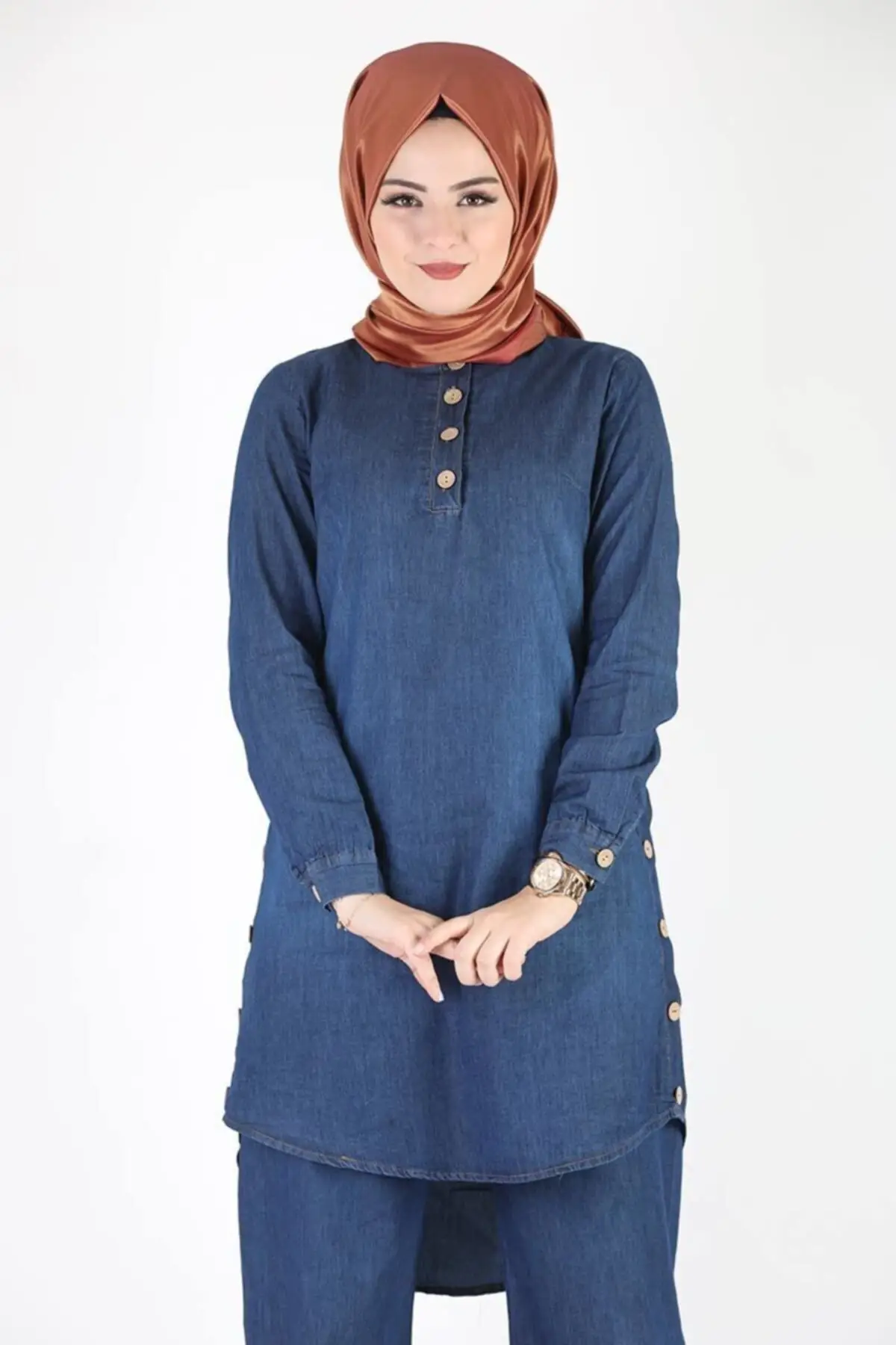 

Buttoned Tunic Trouser Jeans Team Women's Islamic Team 2021