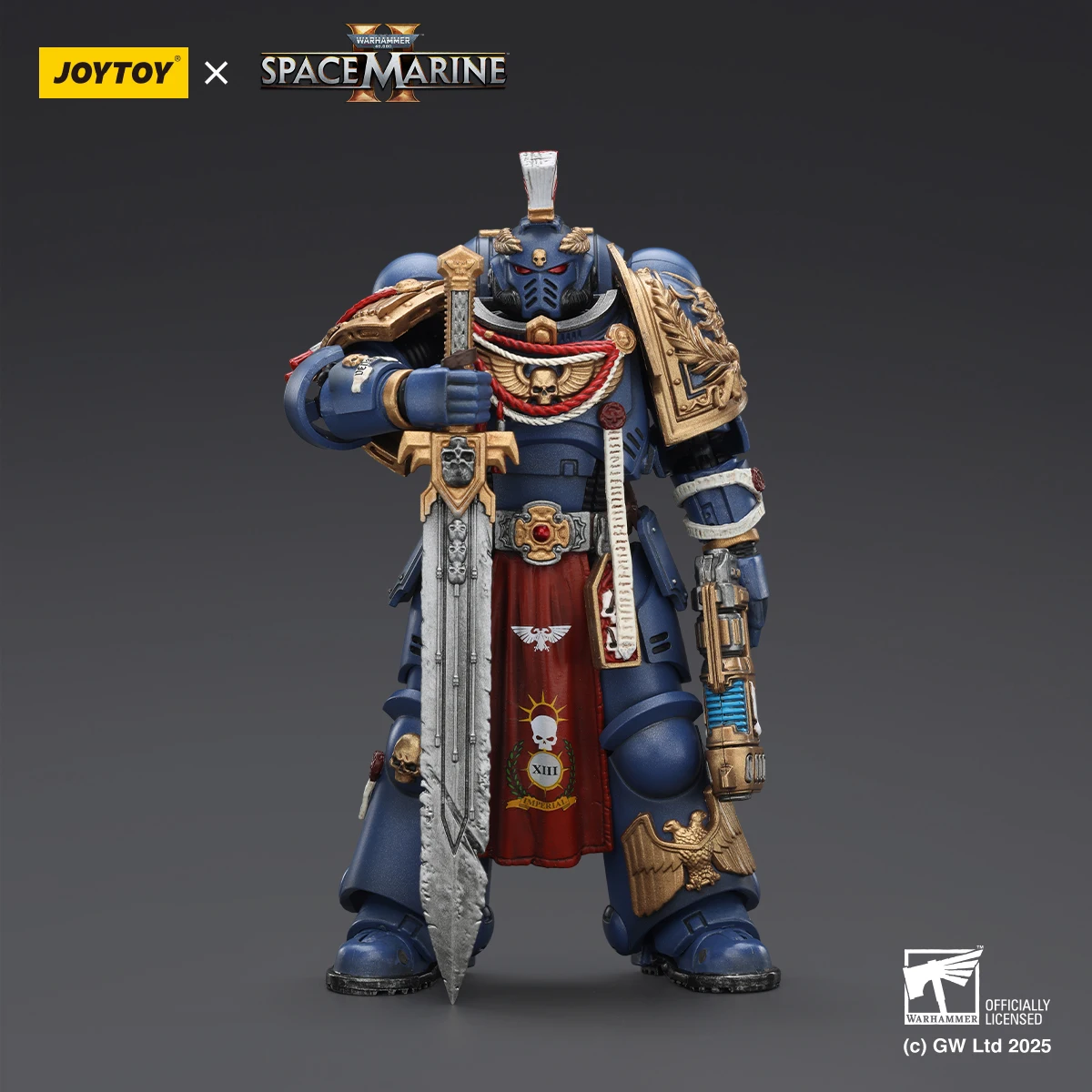 Фото Фигурка JOYTOY Warhammer 40K 1/18 Ultramarines Heavy Relic Primus Armor Artificer: Воин-артификер в броне Relic, модель для сборки, игрушка №2
