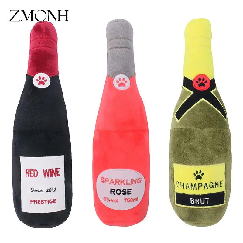 

Игрушка для собак, плюшевая мягкая игрушка в виде бутылки шампанского, жевательные принадлежности для домашних животных против укусов