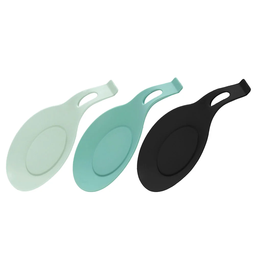 

3 Pcs Silicone Spoon Mat Household Rest Holder For Table Desktop Kitchen Silica Gel Utensil Dinner Scoop