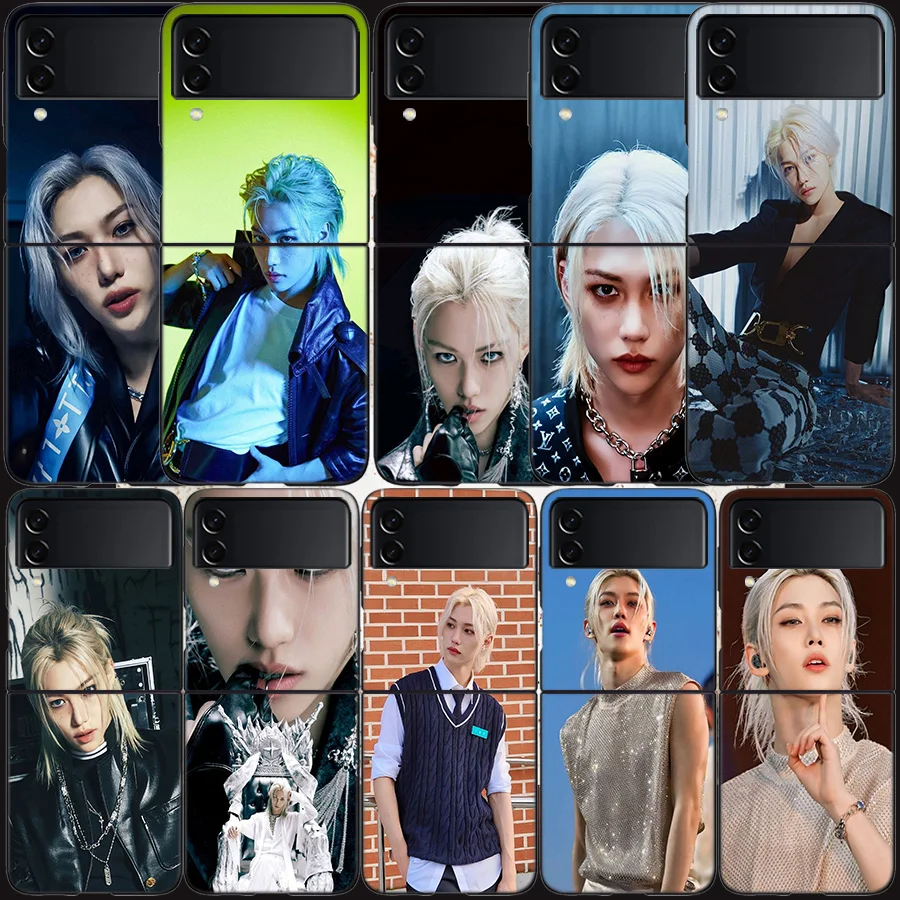 Чехол F-Felix Lee SKZ для Samsung Galaxy Z Flip 6 5G 5 4 3 черный жесткий чехол сотового телефона