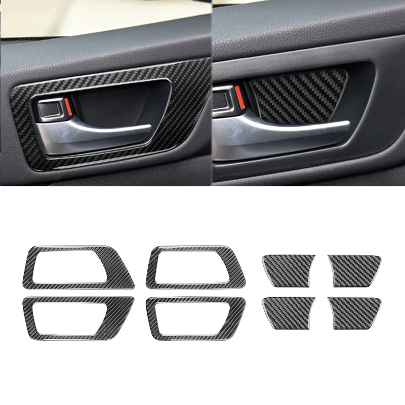 Купи 4Pcs Carbon Fiber Car Interior Door Bowl Handle Cover Decals Trim Stickers For Toyota Highlander 2015-2018 Auto Accessories за 239 рублей в магазине AliExpress