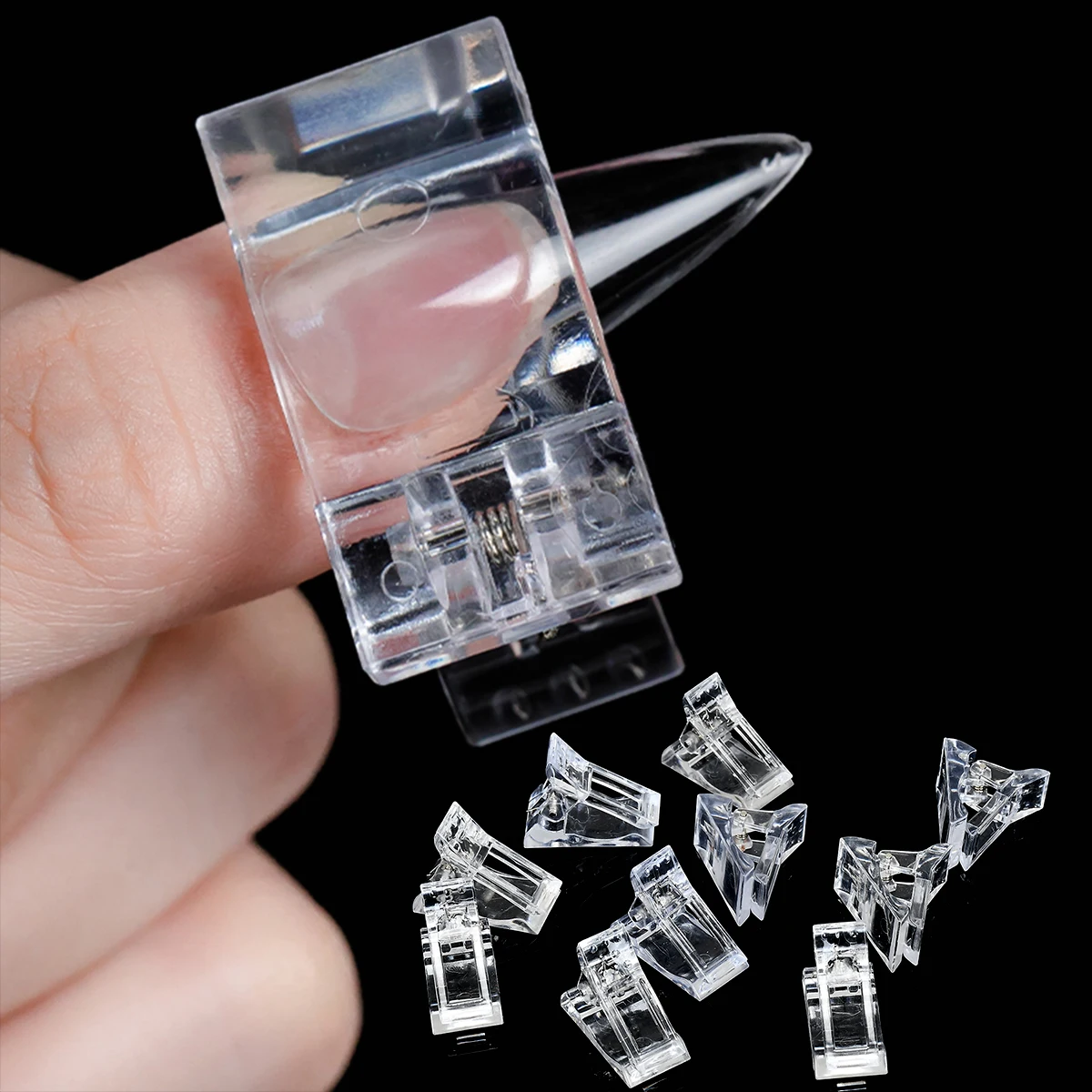 

5/1 шт., Прозрачный кристаллический зажим для наращивания ногтей