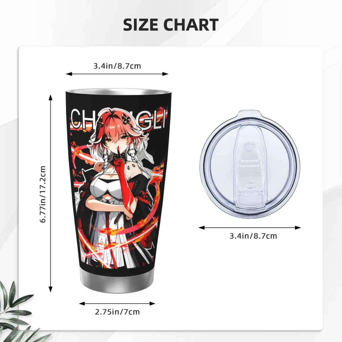 Изолированный стакан Wuthering волны Changli с крышкой аниме игра вакуумная термокружка