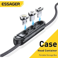 essager magnetic cable plug case for iphone type c micro usb portable storage box magnet charger adapter cable head container