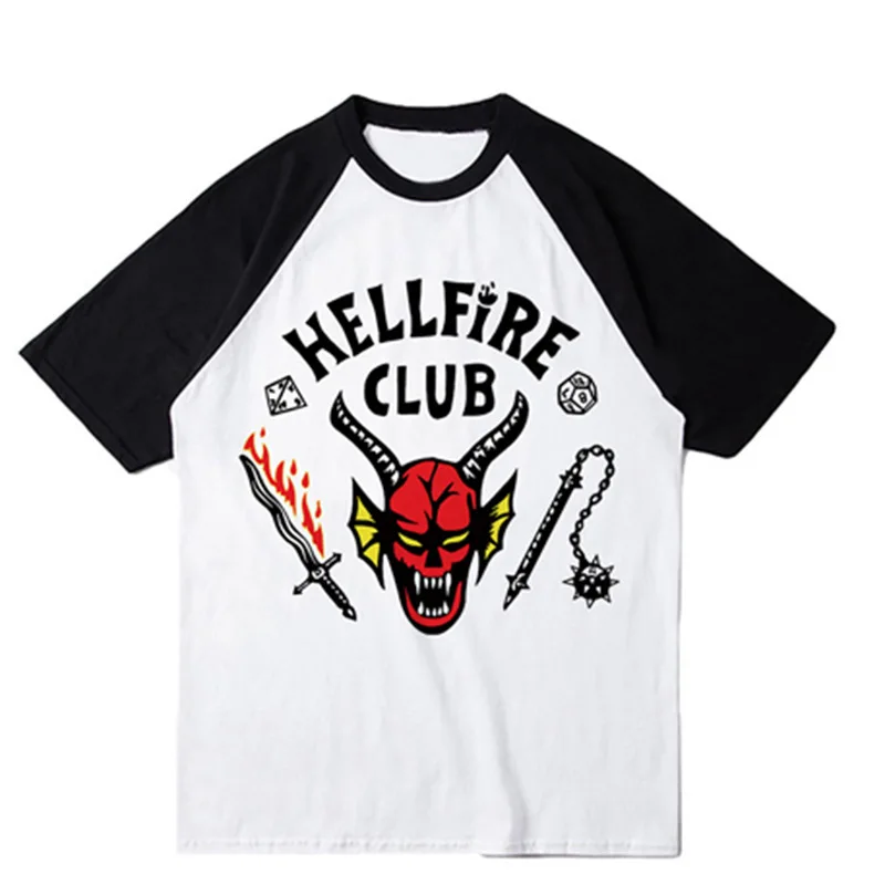 

Unisex Upside Down Stranger Things 4 Hellfire Club T Shirt Women Ullzang Eleven T-shirt Aesthetic Fashion Tshirt Top Tees Female