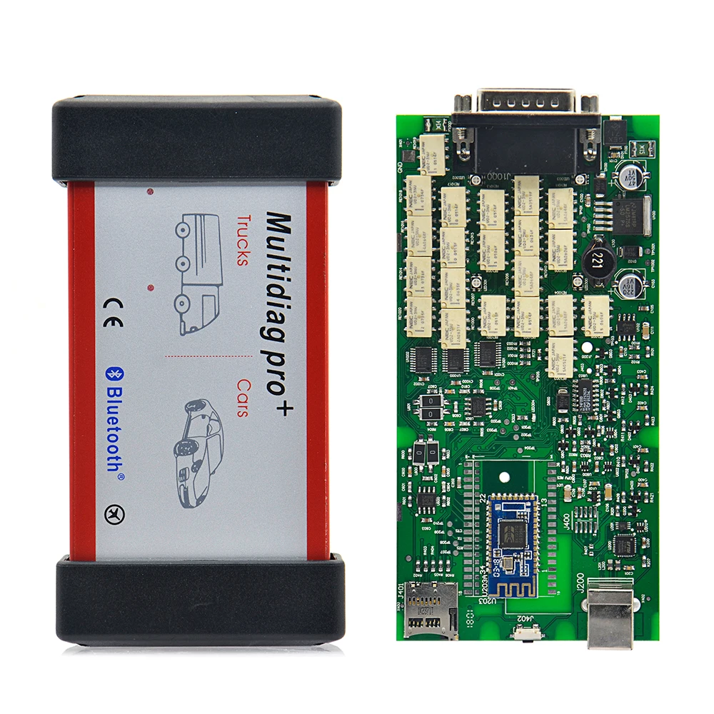 Одноплатный сканер TCS Pro Multidiag + Bluetooth OBD2 2021.11 для диагностического инструмента