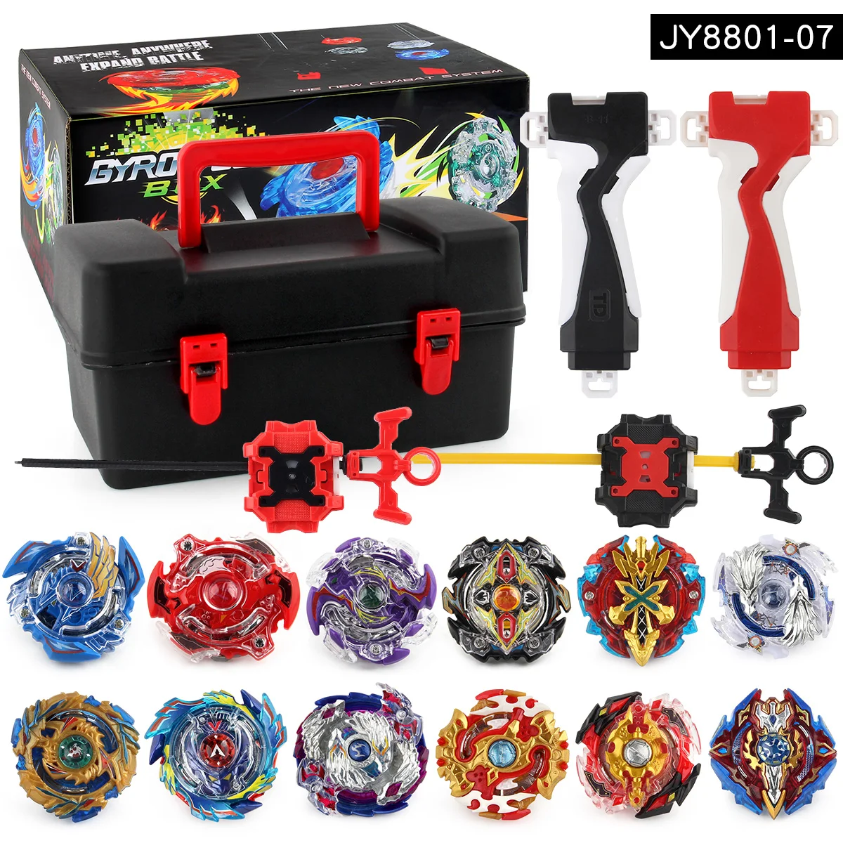 Toupie Beyblades Bayblade Set with Ruler Launcher Storage Kit Spinning Top Toys for Children JY8801-07