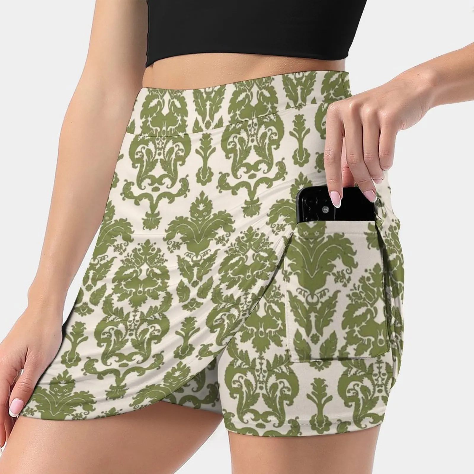 

Юбка женская короткая со звуком музыки фон Трапп, модная в эстетике, с рисунком занавески