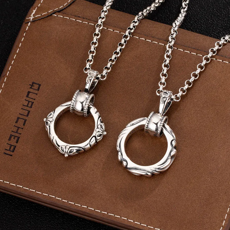 

European and American trend hip hop finger ring necklace pendant