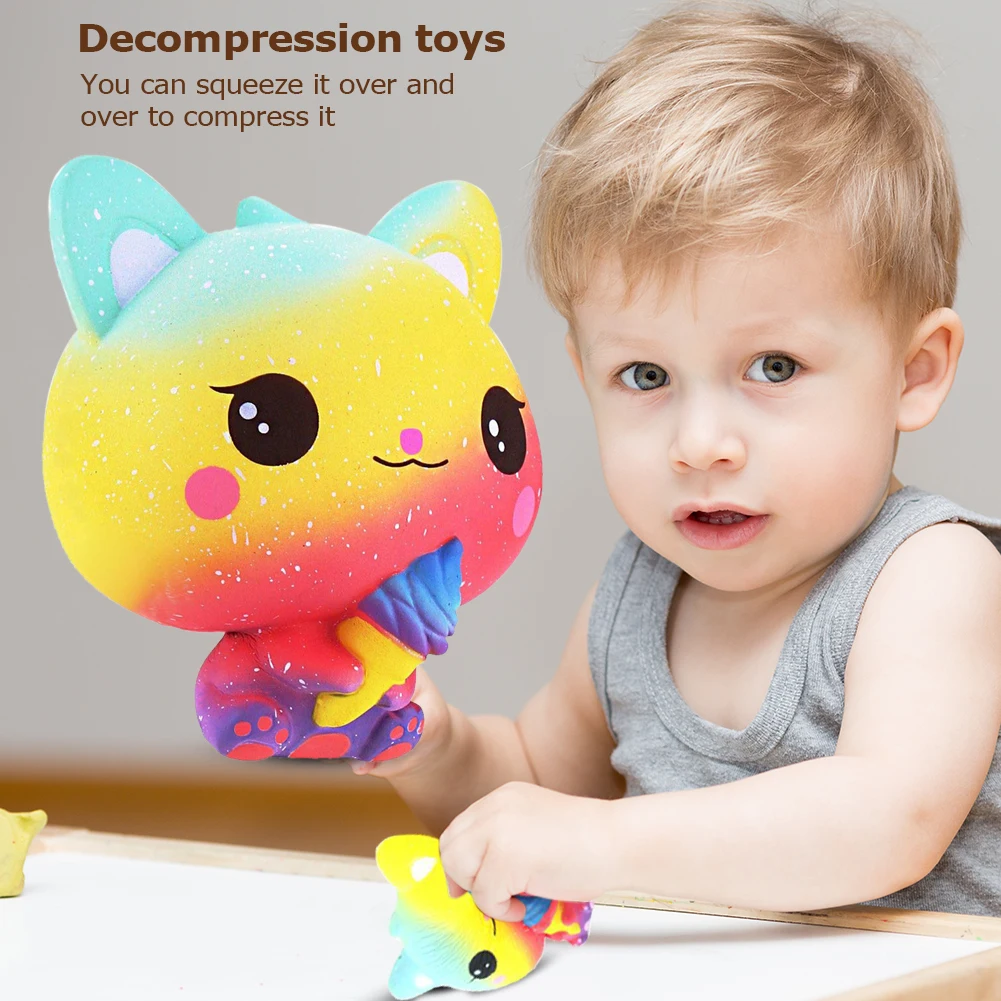 

Ice-Cream Cat Squeeze Toys PU Slow Rebound Kids Hand Fidget Stress Reliever Toys Special Anti-Stress Game Stress Relief Fidget