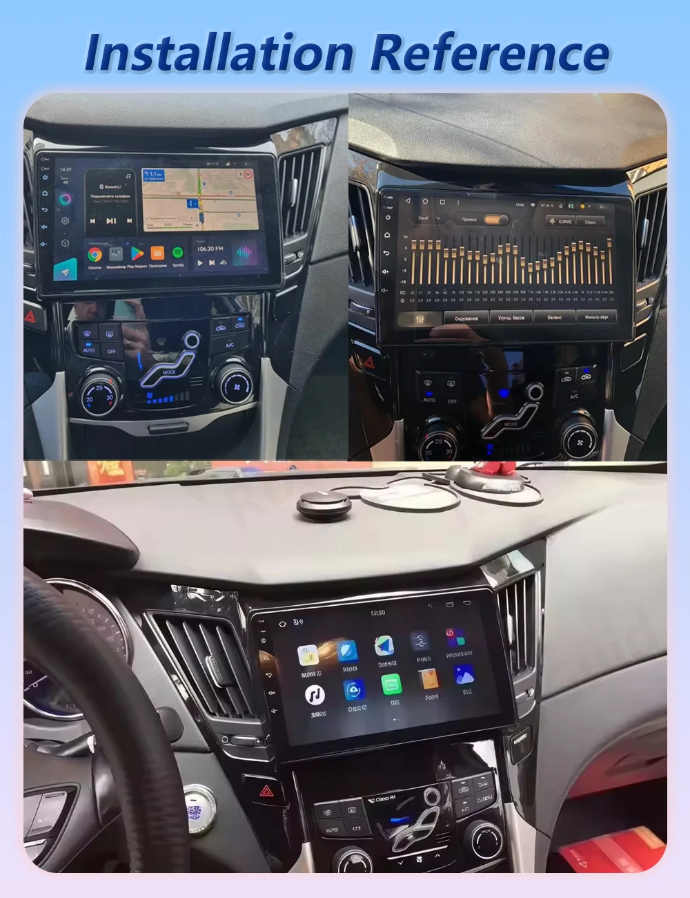 Фото Автомагнитола Android 16 с CarPlay для Hyundai Sonata 6 YF 2009-2014, мультимедийный плеер, GPS-навигация, Bluetooth 5G №1