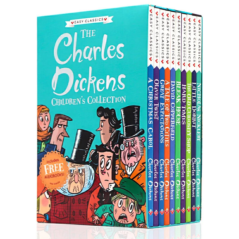 10 Books Gift Box Set The Charles Dickens English Storybook Children Reading Book Kids Learning Book Sets In English