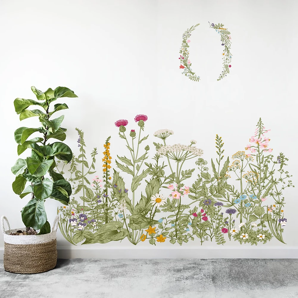 

Декоративные настенные наклейки «сделай сам», домашние водонепроницаемые наклейки с зелеными листьями, буквами панды, украшениями, фоновы...