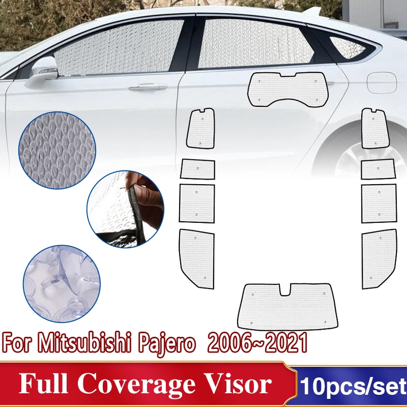 

Full Covers Sunshades For Mitsubishi Pajero Accessories Montero Shogun V80 V73 V93 2006~2021 Windshield Side Windows Shaby Visor