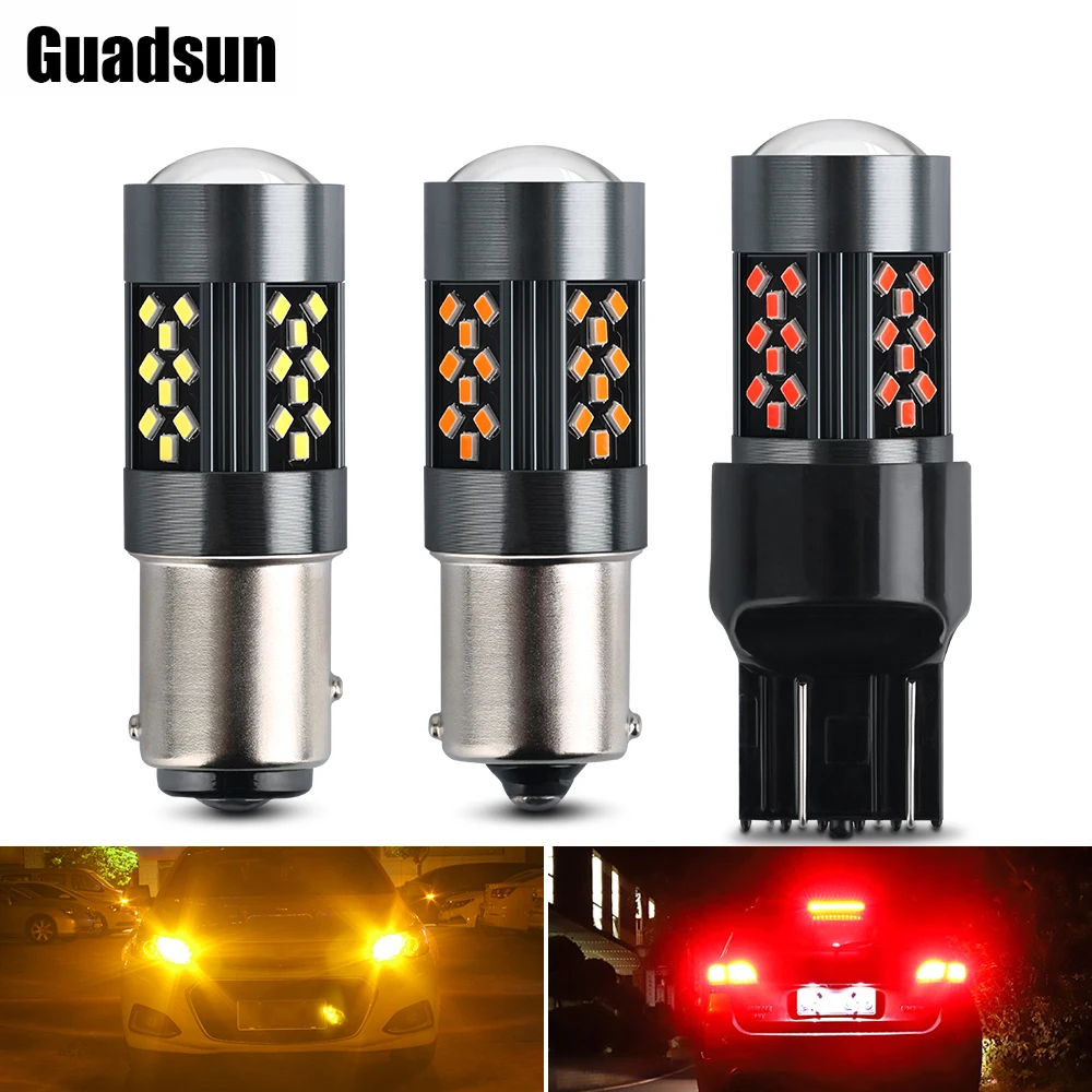

Guadsun Led 1156 1157 BA15S P21W BAY15D 7443 W21-5W T15 W16W Bulb 2016 42 SMD Auto Lamp Reverse Lamp Car Styling Signal Light