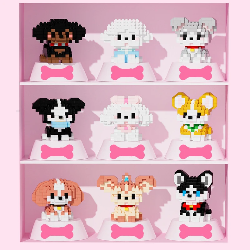 Интересные гранулированные строительные блоки Dog Cat Orange Ke Jiquan милые детские