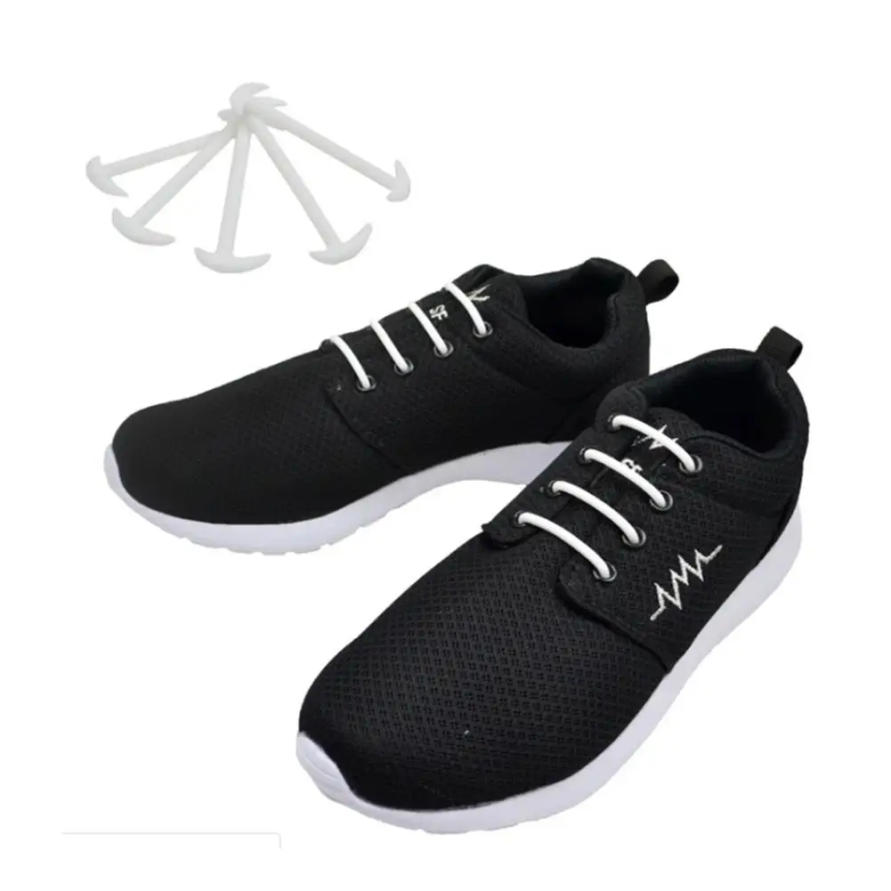16 Pcs/Set Silicone Elastic Shoelaces Special No Tie Shoelace Lacing Kids Adult Sneakers Quick Shoe Lace New