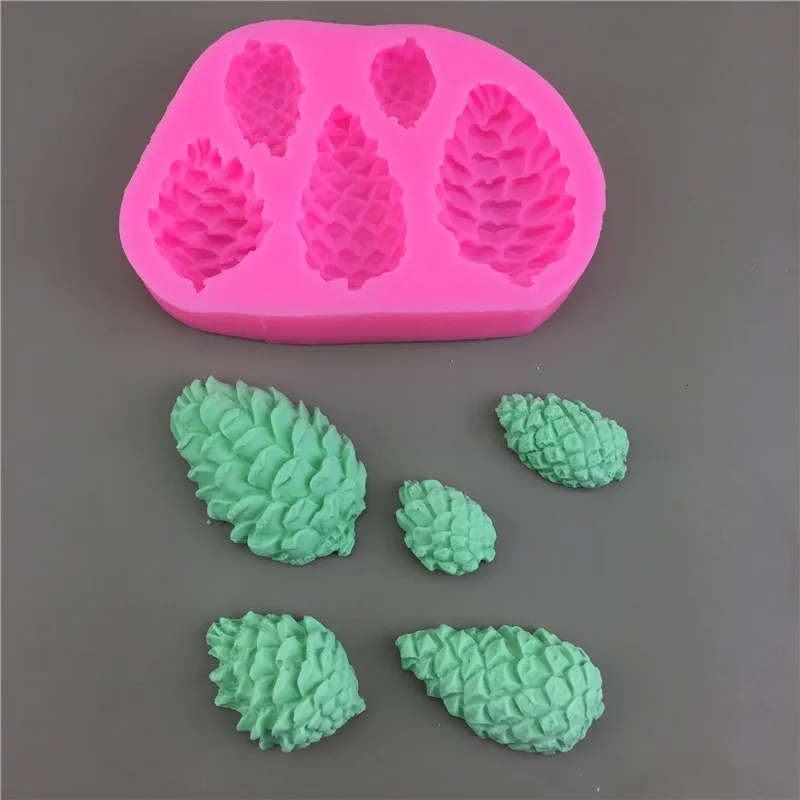 

5 Pine Cone Silicone Molds of Different Shapes and Sizes Chocolate Fondant Gypsum Epoxy Decoration Tool Cake Moldes De Tortas