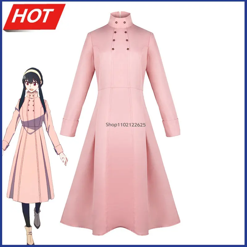 

Anime Spy X Family Yor Forger Cosplay Costumes Cute Pink Long Dress Earrings Headwear Stockings Yor Briar Daily Outfit Drop Ship