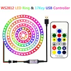 Светодиодная лента WS2812B PixeI Ring 816243545, светодиодная индивидуально Адресуемая лента 5050 RGB, Светодиодная лента с 17 клавишами, USB-контроллер WS2812 светодиодный модуль