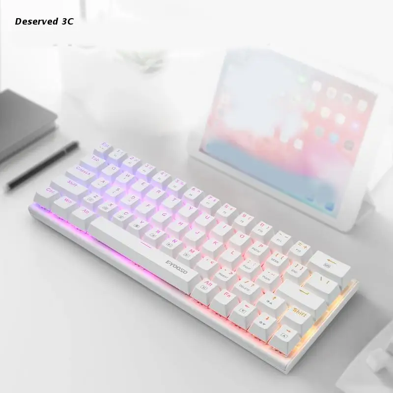 

R9CB Wired Mechanical Keyboard 63 keys RGB Optical Switches for Windows XP PS5 PS4